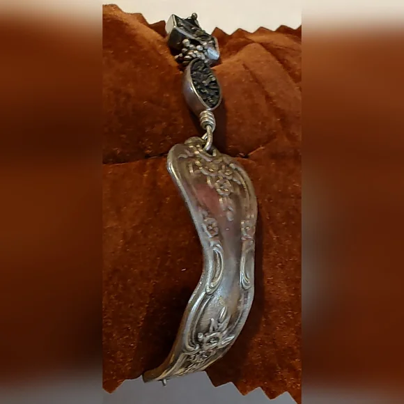 Vintage Magnolia Silver Plated Spoon Bracelet Art Noveau Style Bohemian Western - Picture 4 of 8